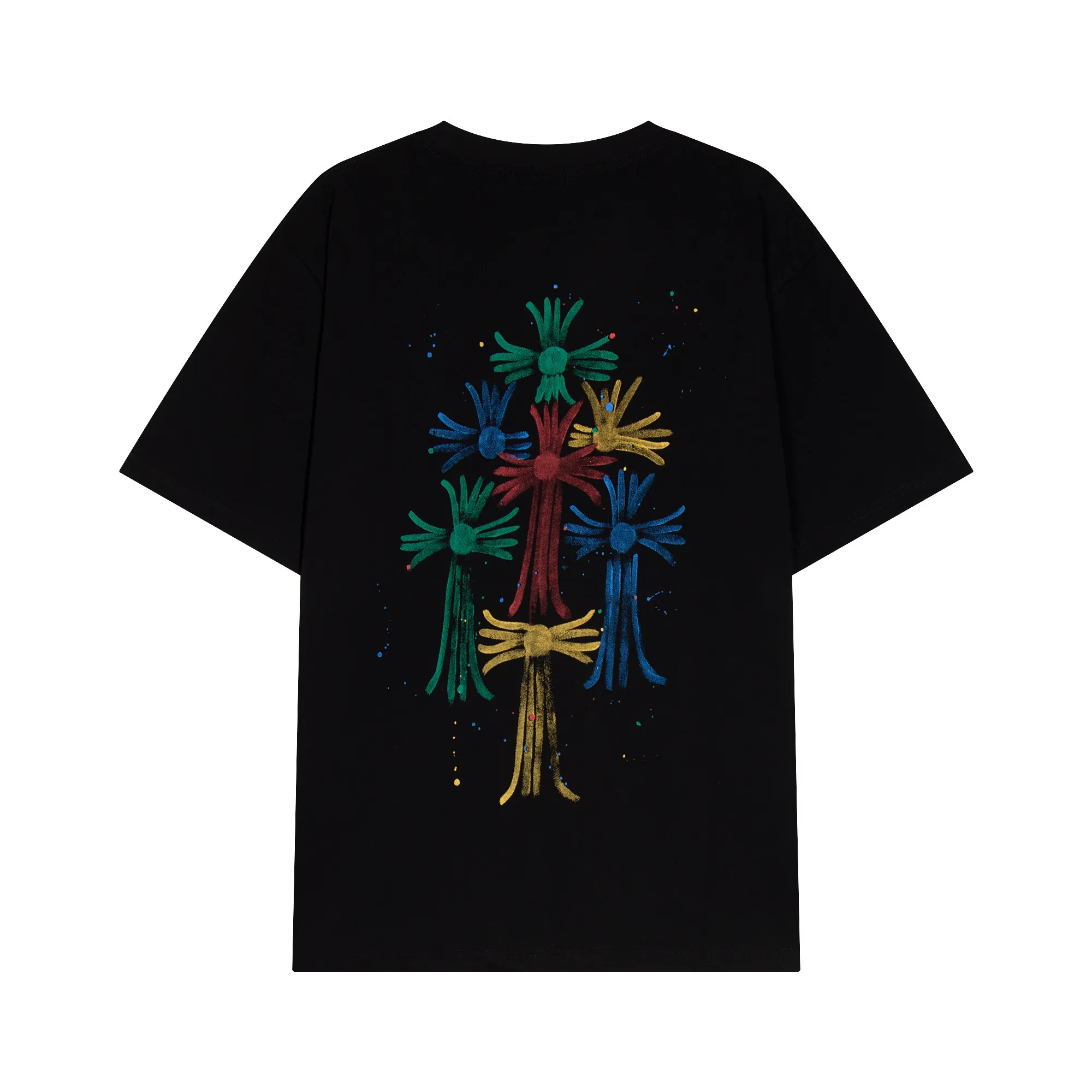 P160 Chrome Hearts Chrome Hearts Cross Painted Colorful Short Sleeves Size: SMLXL Color: Black White